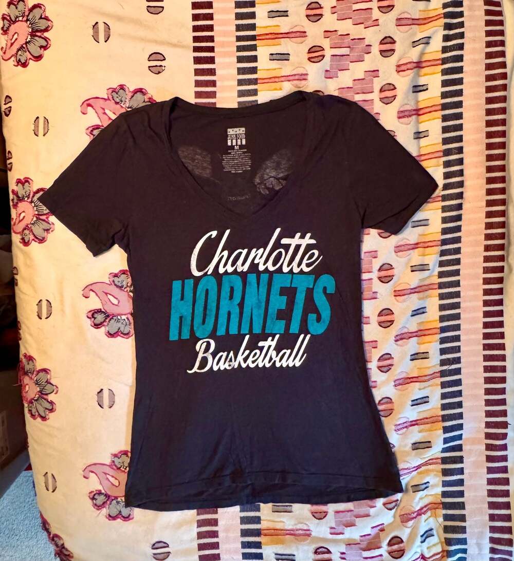 Charlotte Hornets Junk Food Tee | Y2K Sportswear Graphic V-Neck NBA Basketball